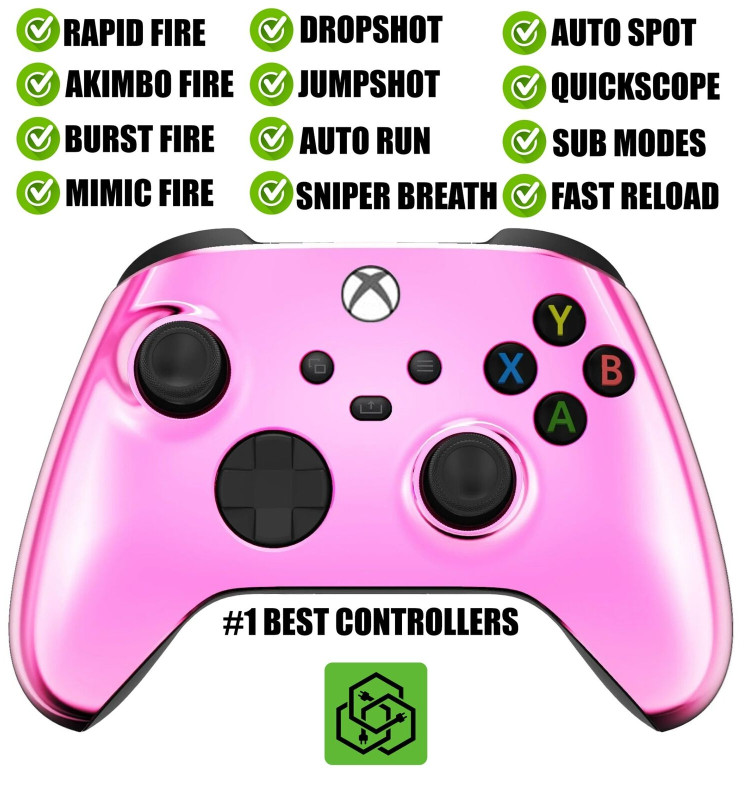 Pink Chrome Silent Modz Rapid Fire Modded Controller for Xbox Series X S