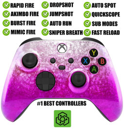 Pink Ice Flakes Silent Modz Rapid Fire Modded Controller for Xbox Series X S
