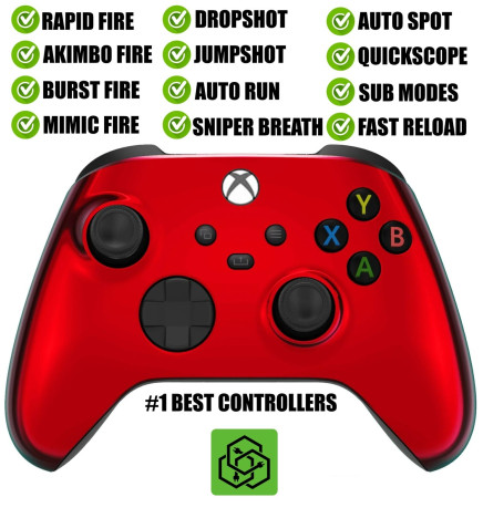 Red Chrome Silent Modz Rapid Fire Modded Controller for Xbox Series X S