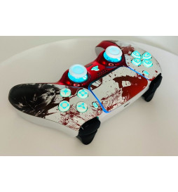 Blood Zombie Silent Modz LED Light-Up Buttons Wireless Custom Controller for PS5