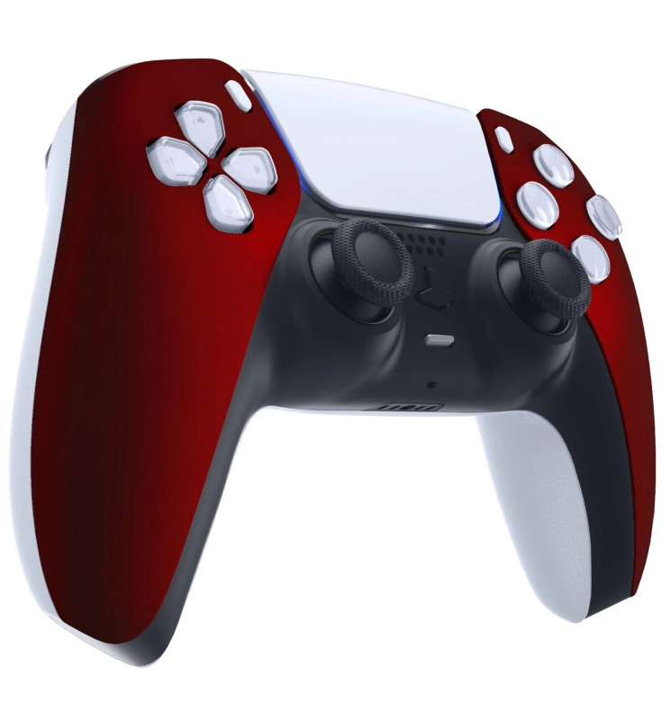SoftTouch Red Vamp Faceplate Shell Modded Case For PlayStation 5 Controller PS5
