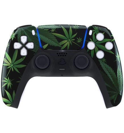 Weed Leaf Faceplate Shell Modded Touchpad Case For PlayStation 5 Controller PS5