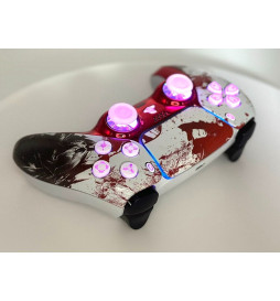 Blood Zombie Silent Modz LED Light-Up Buttons Wireless Custom Controller for PS5