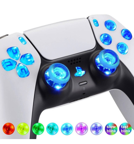 LED RGB Light Up Button DIY Kit for PS5 Compatible with PlayStation 5 Controller