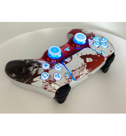 Blood Zombie Silent Modz LED Light-Up Buttons Wireless Custom Controller for PS5