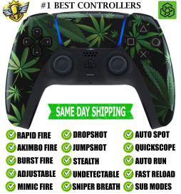 Green Weeds Silent Modz New Rapid Fire Mod Wireless Modded Controller for PS5