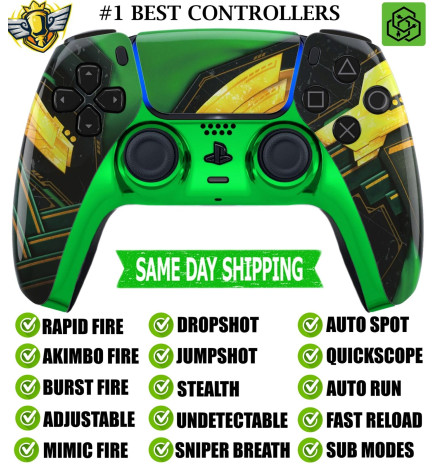 Green Ragnarok Silent Modz New Rapid Fire Mod Wireless Modded Controller for PS5