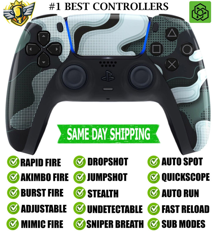 White Camo Silent Modz New Rapid Fire Mod Wireless Modded Controller for PS5