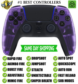 Clear Purple Silent Modz New Rapid Fire Mod Wireless Modded Controller for PS5