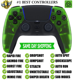 Clear Green Silent Modz New Rapid Fire Mod Wireless Modded Controller for PS5