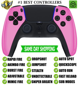 Pink Chrome Silent Modz New Rapid Fire Best Wireless Modded Controller for PS5