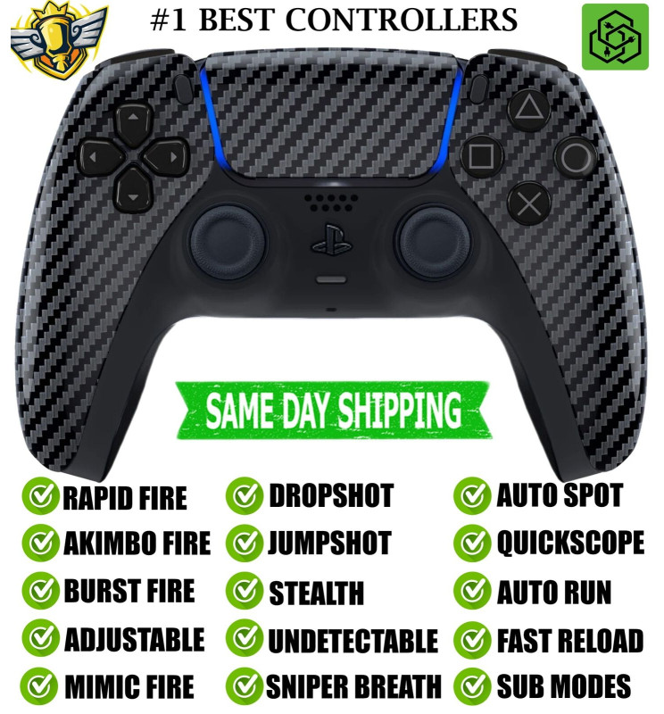 Carbon Fiber Silent Modz New Rapid Fire Best Wireless Modded Controller for PS5