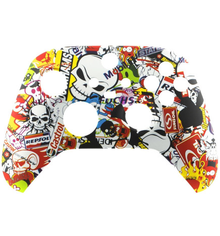 Soft Touch Sticker Bomb Faceplate Shell Case For Xbox Series X/S Controller