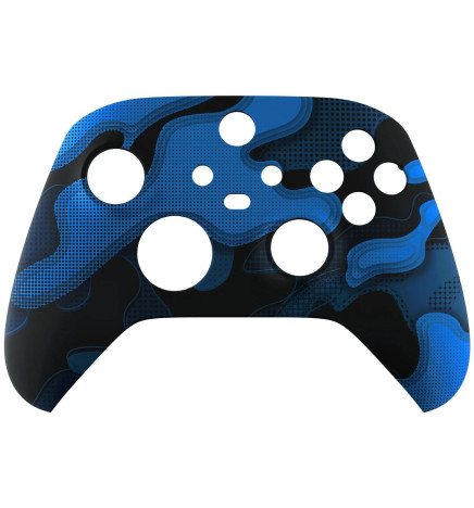 Blue Black Camo Soft Touch Faceplate Shell Case For Xbox Series X/S Controller
