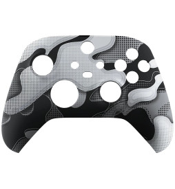 White Black Camo Soft Touch Faceplate Shell Case For Xbox Series X/S Controller