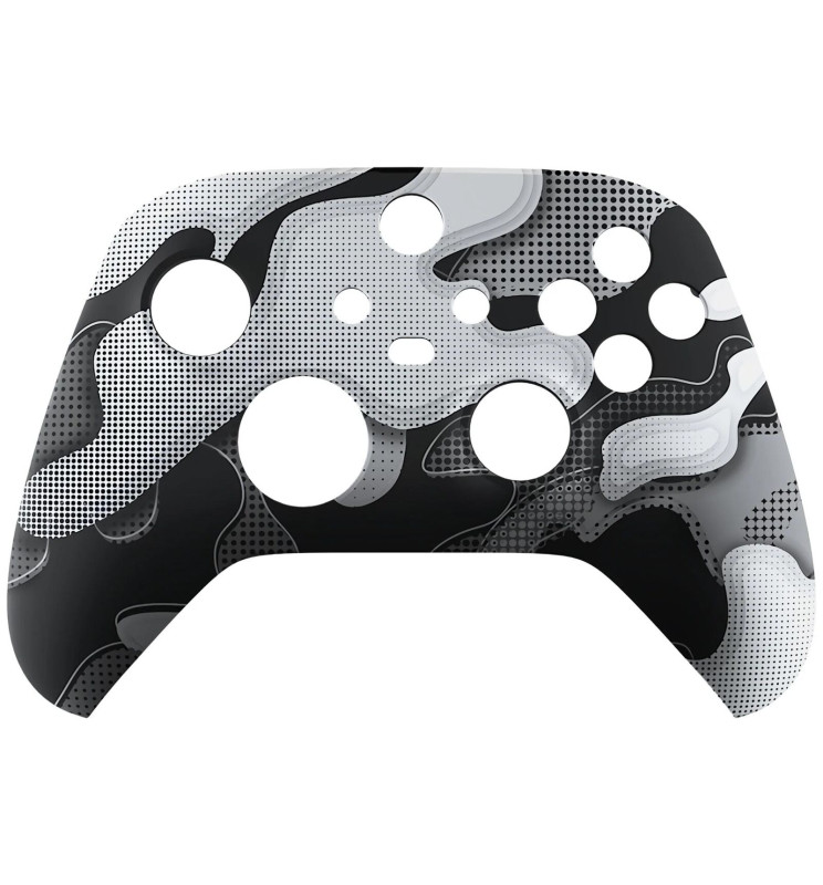 White Black Camo Soft Touch Faceplate Shell Case For Xbox Series X/S Controller