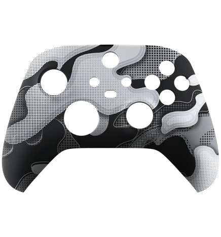 White Black Camo Soft Touch Faceplate Shell Case For Xbox Series X/S Controller