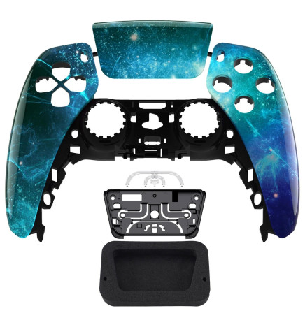 Glossy Blue Nebula Faceplate Shell Case for PlayStation 5 for PS5 Controller