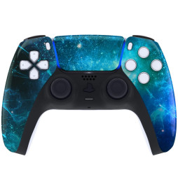 Glossy Blue Nebula Faceplate Shell Case for PlayStation 5 for PS5 Controller