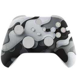 White Black Camo Soft Touch Faceplate Shell Case For Xbox Series X/S Controller