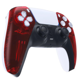 Candy Clear Red Faceplate Shell Case for PlayStation 5 for PS5 Controller