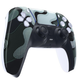 Glossy White Black Camo Faceplate Shell for PlayStation 5 for PS5 Controller