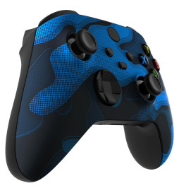 Blue Black Camo Soft Touch Faceplate Shell Case For Xbox Series X/S Controller