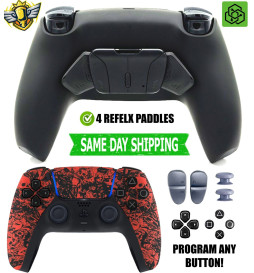 Red Skulls Pro 4 Competition Reflex Paddles Silent Modz Controller for PS5 OEM