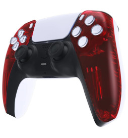 Candy Clear Red Faceplate Shell Case for PlayStation 5 for PS5 Controller