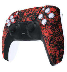 Soft Touch Crazy Red Skull Faceplate Shell for PlayStation 5 for PS5 Controller
