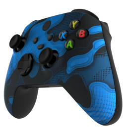 Blue Black Camo Soft Touch Faceplate Shell Case For Xbox Series X/S Controller