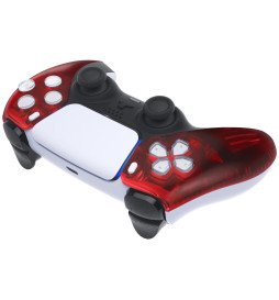 Candy Clear Red Faceplate Shell Case for PlayStation 5 for PS5 Controller