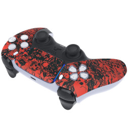 Soft Touch Crazy Red Skull Faceplate Shell for PlayStation 5 for PS5 Controller