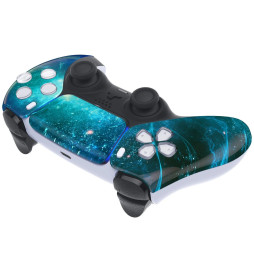 Glossy Blue Nebula Faceplate Shell Case for PlayStation 5 for PS5 Controller
