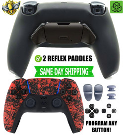 Red Skulls Pro Two Competition Reflex Paddles Silent Modz Controller for PS5 OEM