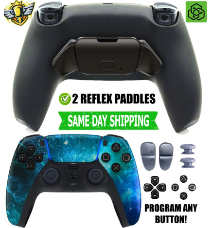 Blue Space Pro Two Competition Reflex Paddles Silent Modz Controller for PS5 OEM
