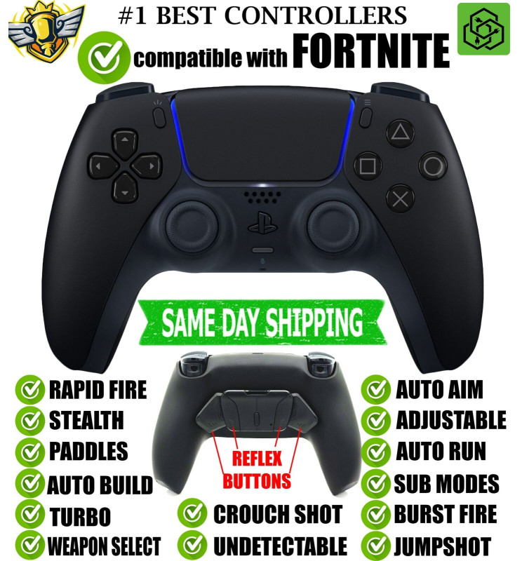 thumbnail image 2 of Pro Modded Controller For Fortnite – Silent Modz Rapid Fire Remap Paddles For PS5 2 of 6