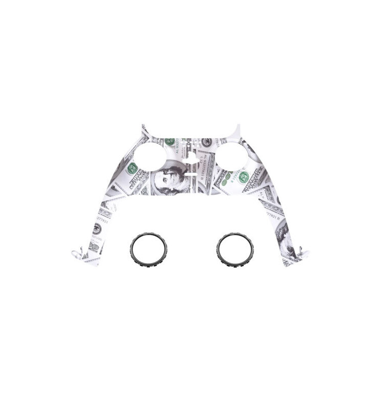 New Replacement Front Trim Shell w/Accent Rings compatible with PS5 Controller