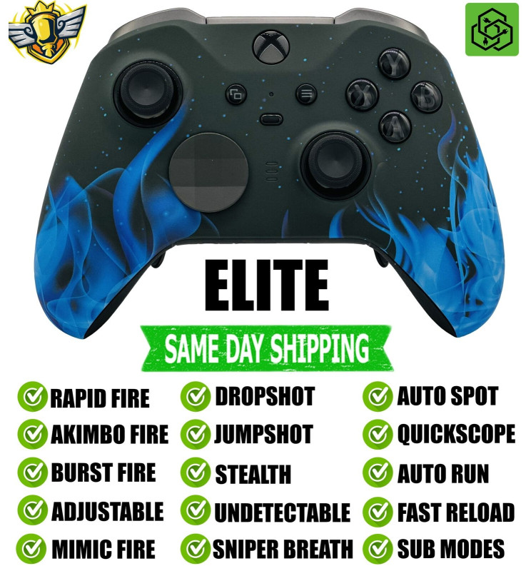 Blue Flames Elite Series 2 Rapid Fire Modded Controller for Xbox Series X/S PC