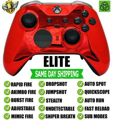Red Chrome Elite Series 2 Rapid Fire Modded Controller for Xbox Series X/S PC
