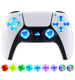 LED RGB Lights Clear Buttons DIY KIT for PlayStation 5 Controller BDM-30 New Gen