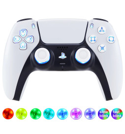LED RGB Lights White Buttons DIY KIT for PlayStation 5 Controller BDM-30 New Gen