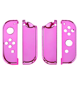 Glossy Shine Pink Chrome Front + Back Shells for Nintendo Switch Joycon & OLED