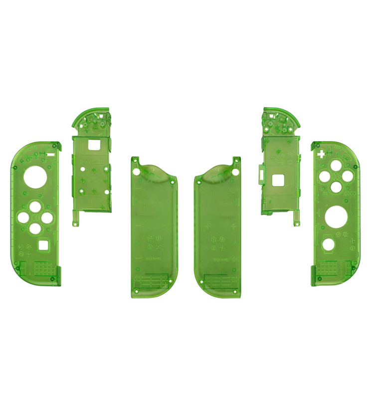 Clear Green Matte Finish Front + Back Shells for Nintendo Switch Joycon & OLED