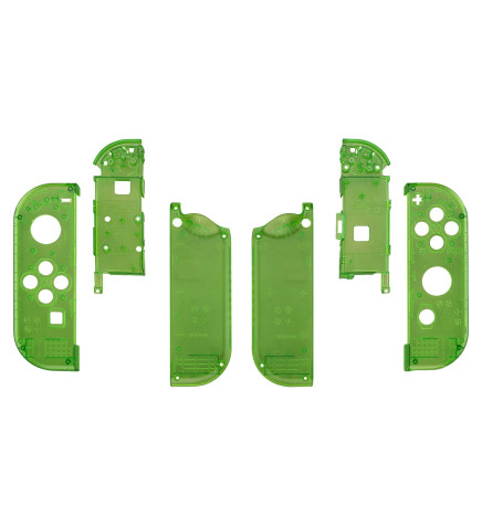 Clear Green Matte Finish Front + Back Shells for Nintendo Switch Joycon & OLED