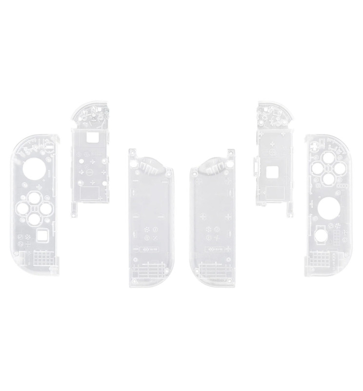 Clear Crystal Matte Finish Front + Back Shells for Nintendo Switch Joycon & OLED