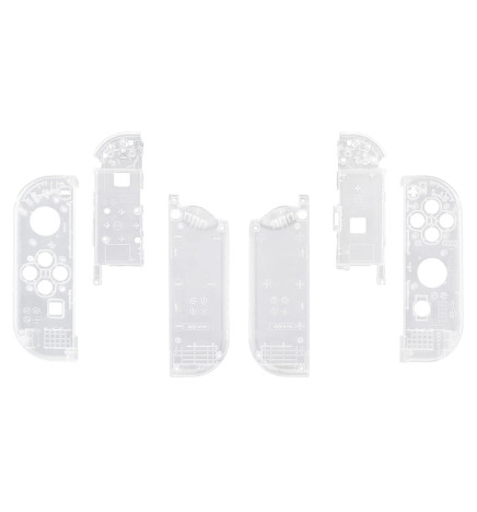 Clear Crystal Matte Finish Front + Back Shells for Nintendo Switch Joycon & OLED