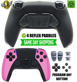 Pink Chrome Pro 4 Competition Reflex Paddles Silent Modz Controller for PS5 OEM