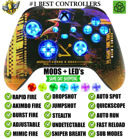 MODS + LEDs Cyber Rapid Fire Wireless Modded Controller for Xbox Series X S