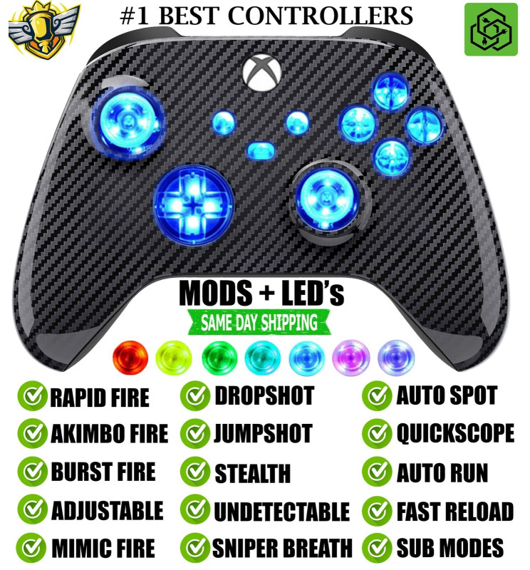 MODS + LEDs Carbon Fiber Rapid Fire Modded Controller for Xbox Series X S